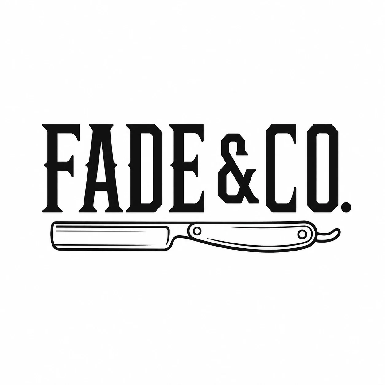 Fade & Co.——用 LogoWren 生成的理发店 logo 方案