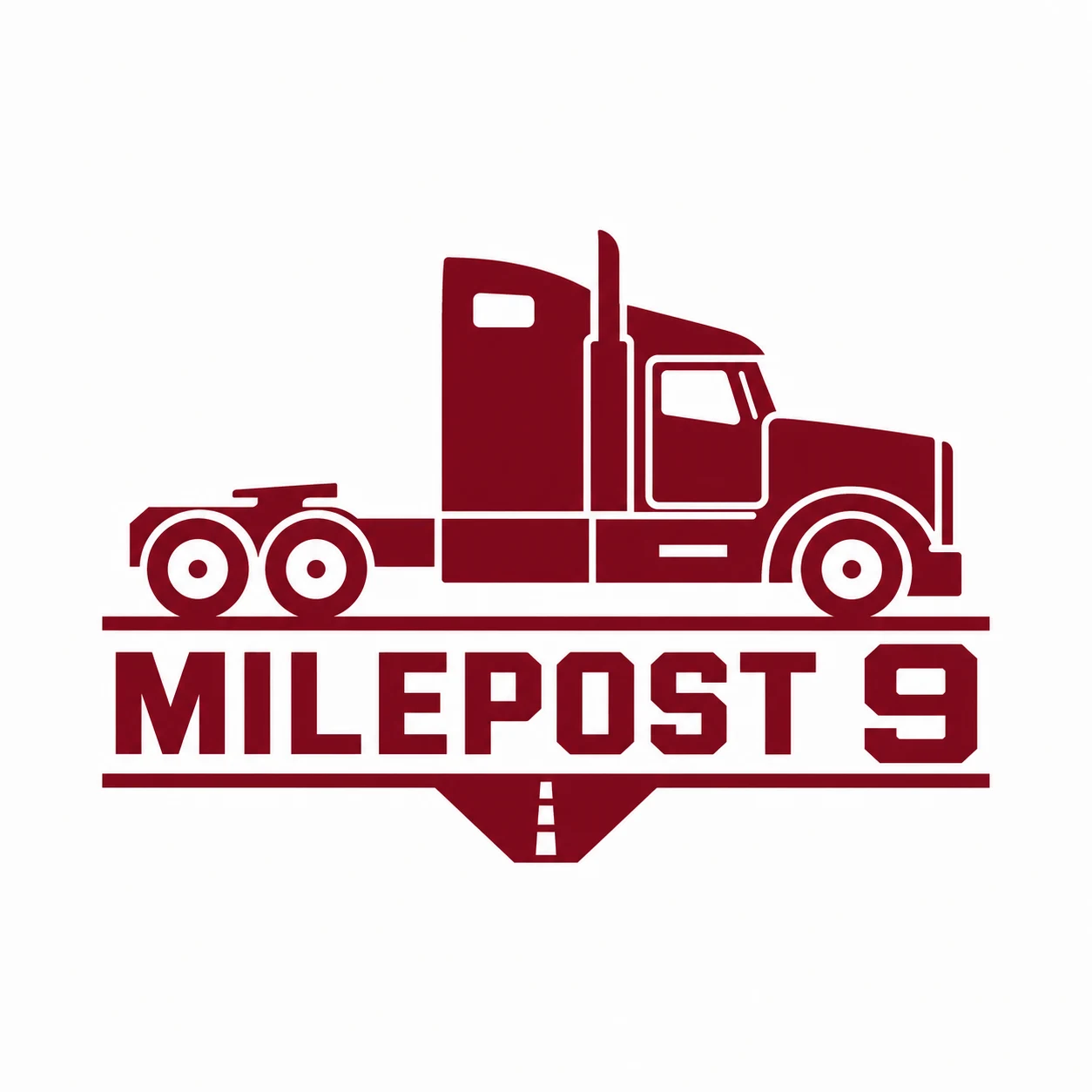 Milepost 9 — trucking logo concept generated with LogoWren